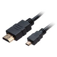 Akasa kabel HDMI/micro HDMI 4K@60Hz, pozlacené konektory, 1.5m, černá