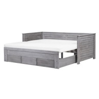 BELIANI rozkádací postel s roštem CAHORS 90 × 200 cm, dřevěná, šedá