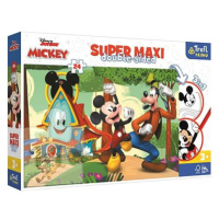 Trefl Oboustranné puzzle Mickeyho klubík super maxi 24 dílků