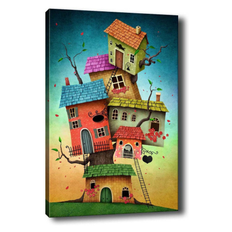 Wallity Obraz na plátně Surreal treehouse 50x70 cm