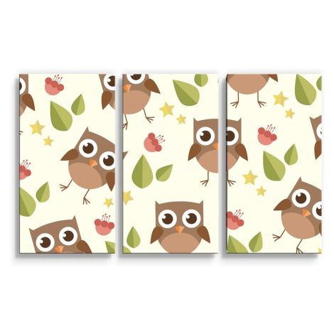 Obraz - 3-dílný Sovy - 120x80 cm