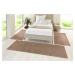 Hanse Home Collection koberce Ložnicová sada Pure 102614 Brown - 3 díly: 70x140 (2x), 70x240 (1x