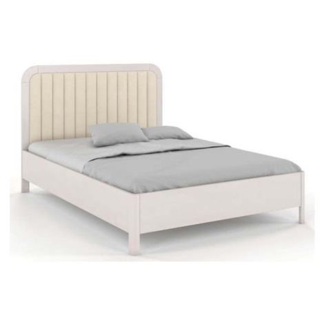 Bílo-béžová dvoulůžková postel z bukového dřeva 160x200 cm Modena – Skandica