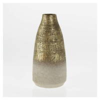 Váza kónická úzké hrdlo keramika zlatá 33cm