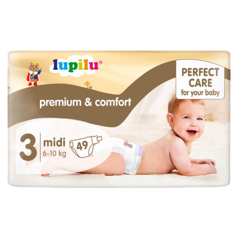 lupilu® Dětské pleny Premium Comfort, velikost 3 Midi, 49 kusů