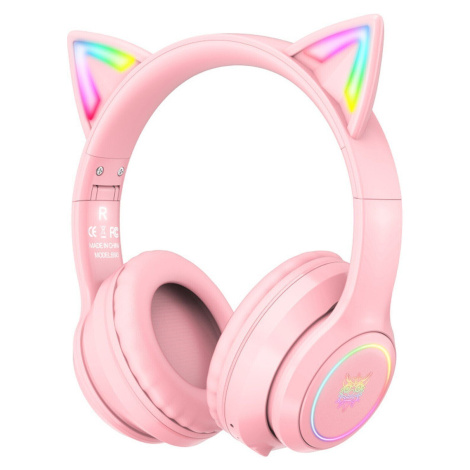 Onikuma B90 RGB Cat Ear Bluetooth Wireless Gaming Headset Růžová PC sluchátka