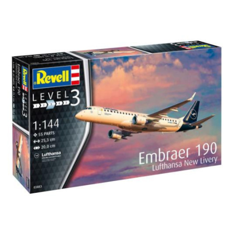 Plastic modelky letadlo 03883 - Embraer 190 Lufthansa New Livery (1: 144) Revell