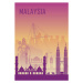 Ilustrace Travel background with landmarks of Malaysia, Alisovna, 26.7 × 40 cm