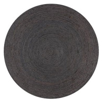 Ručně vyrobený koberec z juty kulatý 90 cm tmavě šedý