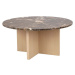 Hnědý mramorový kulatý konferenční stolek 90x90 cm Brooksville - Rowico