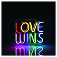 ACA Lighting neonová stolní dekorace LOVE WINS 120 LED USB CABLE 2m multicolor IP20 31x4,6x19cm 