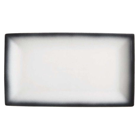Bílo-černý keramický talíř Maxwell & Williams Caviar, 34,5 x 19,5 cm