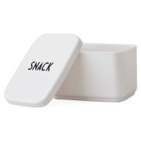 Bílý svačinový box Design Letters Snack, 8,2 x 6,8 cm