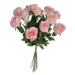 Umělá kytice Růží růžová, 67 cm, 12 ks
