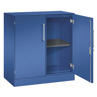 C+P Skříň s otočnými dveřmi ASISTO, výška 897 mm, šířka 800 mm, 1 police, enciánová modrá/encián