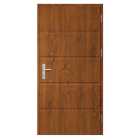 Ocelové vchodové dveře LUTTER 1 - Ořech (kresba dřeva), 80 / 207,5 cm, P