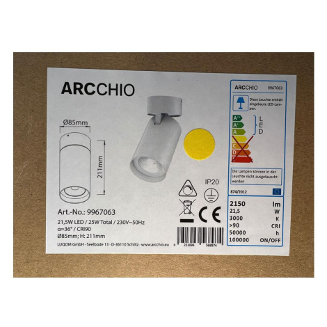 Arcchio Arcchio - LED Bodové svítidlo THABO LED/21,5W/230V CRI90