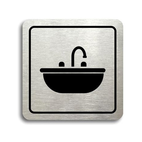 Accept Piktogram "koupelna VII" (80 × 80 mm) (stříbrná tabulka - černý tisk)