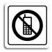 Accept Piktogram "zákaz telefonování" (80 × 80 mm) (bílá tabulka - černý tisk)
