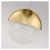 Quintiesse Závěsné svítidlo LED Moonlit, zlatá barva, hliník, Ø 20 cm, globus
