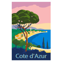 Ilustrace Cote d'Azur of France Travel poster, VectorUp, (26.7 x 40 cm)