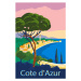Ilustrace Cote d'Azur of France Travel poster, VectorUp, (26.7 x 40 cm)
