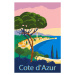 Ilustrace Cote d'Azur of France Travel poster, VectorUp, 26.7 × 40 cm