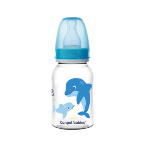 Canpol Babies Kojenecká lahvička s potiskem 120 ml Love Sea modrá, růžová
