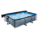 Bazén se stříškou a filtrací Stone pool Exit Toys ocelová konstrukce 220*150 cm šedý od 6 let