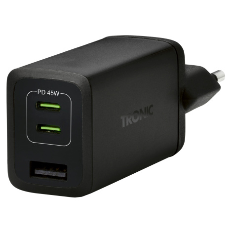 Tronic® Rychlonabíječka s technologií GaN, 2x Usb-C (černá)