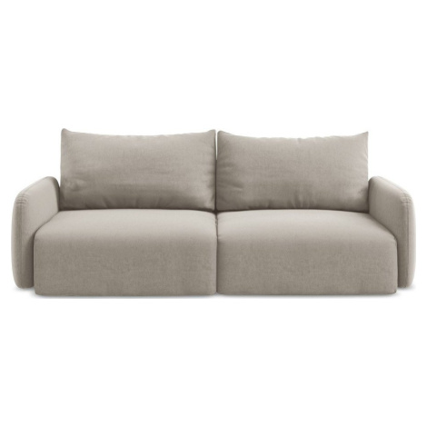 Taupe sametová rozkládací/s úložným prostorem pohovka 238 cm Kalena – Makamii