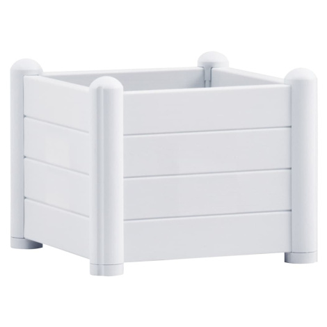 vidaXL Vyvýšený záhon PP bílý 43 x 43 x 35 cm
