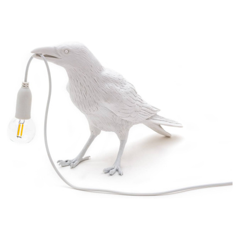 SELETTI LED deko stolní lampa Bird Lamp, čekající, bílá