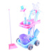 mamido Dětský úklidový vozík s robotickým vysavačem růžový