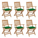 Skládací zahradní židle s poduškami 6 ks Dekorhome Šedá