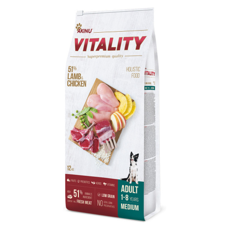 Akinu VITALITY Jehněčí & kuřecí granule krmivo pro psy středních plemen 12 kg