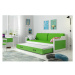 Dětská postel nebo gauč s výsuvnou postelí DAVID 200x90 cm Zelená Šedá
