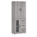 vidaXL Skříň highboard šedá sonoma 69,5 x 34 x 180 cm kompozitní dřevo