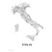 Mapa Itálie black & white, (30 x 40 cm)