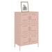 vidaXL Skříň highboard růžová 68 x 39 x 113 cm ocel