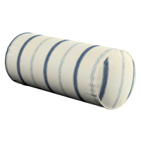 Dekoria Válec jednoduchý hladký, režný podklad, světle modré pásky, Ø 16 x 40 cm, Avignon, 129-6