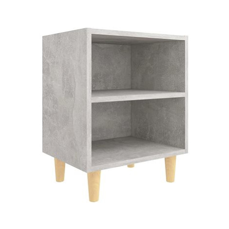 Noční stolek masivní dřevěné nohy betonově šedý 40 × 30 × 50 cm SHUMEE