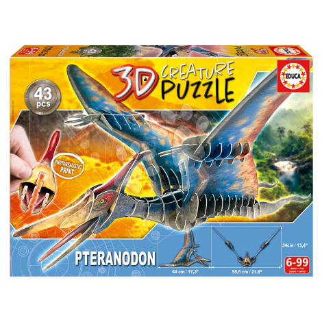 Puzzle dinosaurus Pteranodon 3D Creature Educa délka 44 cm 43 dílů od 6 let