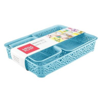 Mega Plast, Set košíky MONAKO XS + S + M, 6,5 × 36 × 27 cm, světle modrý