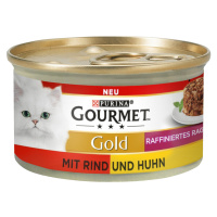 Výhodné balení Gourmet Gold Raffiniertes Ragout 4 x 12 ks, (48 x 85 g) - Duo hovězí a kuřecí
