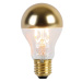 E27 stmívatelná LED lampa A60 vrchní zrcadlo zlatá 4W 180 lm 1800K