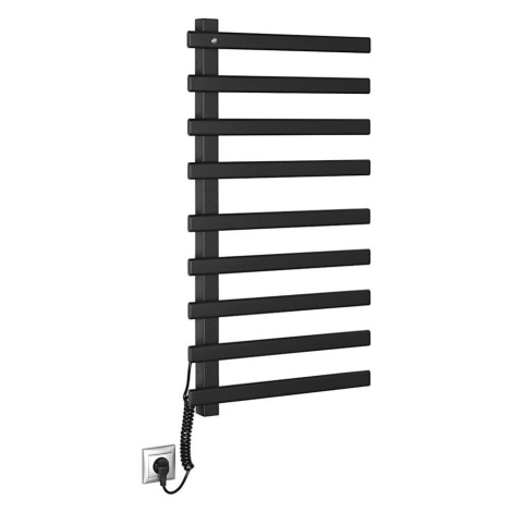 Sapho - Elektrický sušák na ručníky ELCOR 128W/230V 92 cm matná černá levá EB460