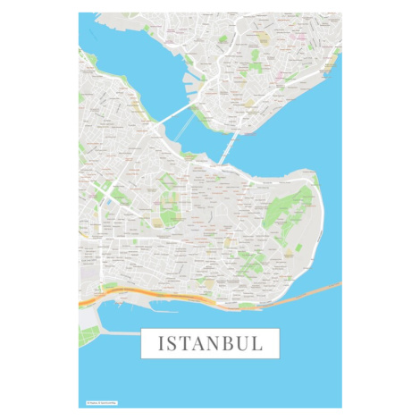 Mapa Instanbul color, (26.7 x 40 cm)