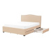 BELIANI postel s úložným prostorem MONTPELLIER 180 × 200 cm, béžová