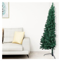 Umělý vánoční půl stromek se stojanem zelený 180 cm PVC